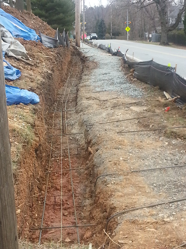 Construction of sidewalk at S. Davids
