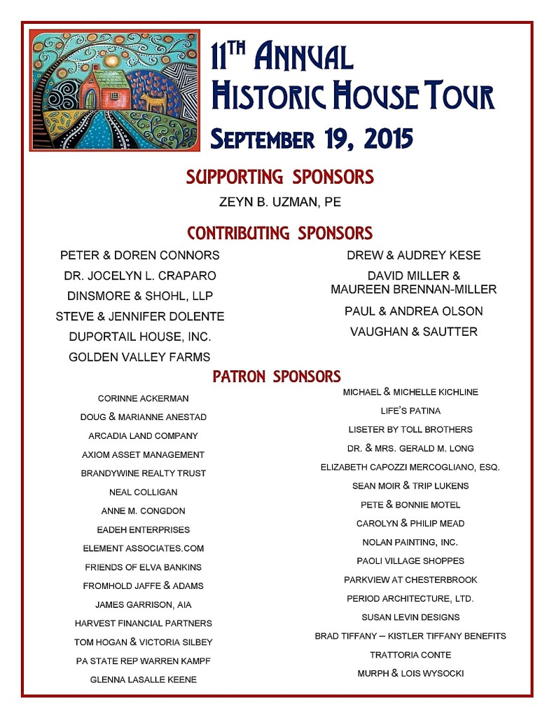 11th Annual Historic House Tour sponsors list final